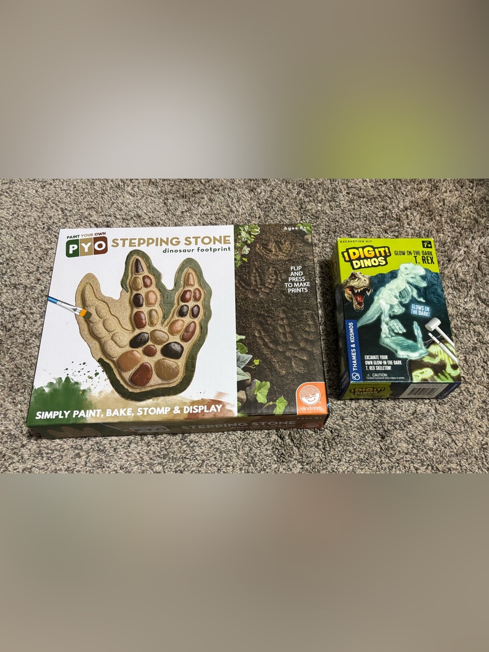 Dinosaurs! PYO Stepping Stone (dinosaur footprint) & Dig It! Dinos - 8+ & 7+ age